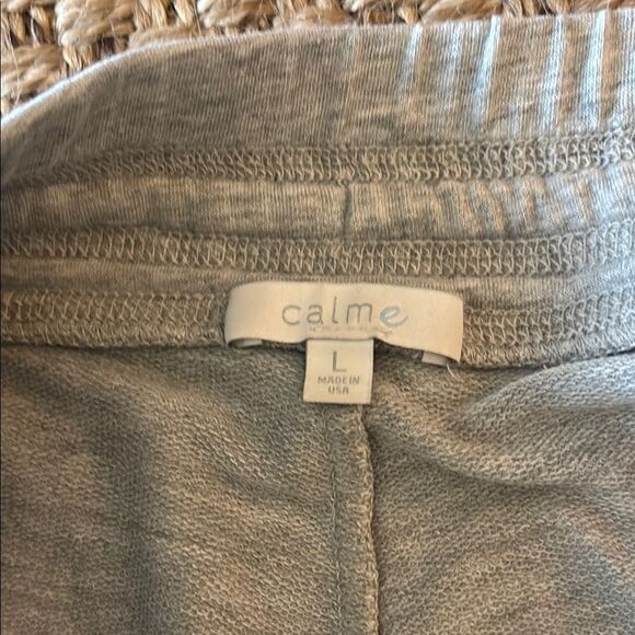 Calme by Johnny Was Gray Sweatpants Relaxed Fit Tapered - Picture 2 of 8